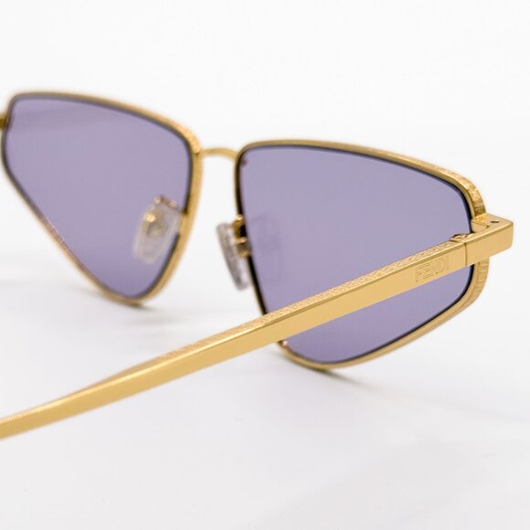 NEW FENDI FE40068U 30S SUNGLASSES WOMEN GOLD VIOLET CAT EYE EYEWEAR FENDI - Picture 7 of 16